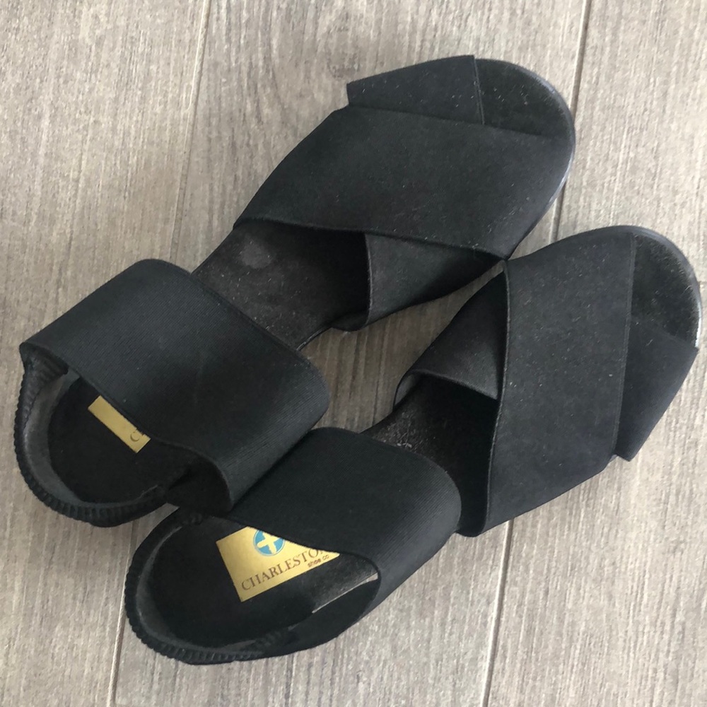 Charleston Shoe Company Black Sandals Like New Size 6